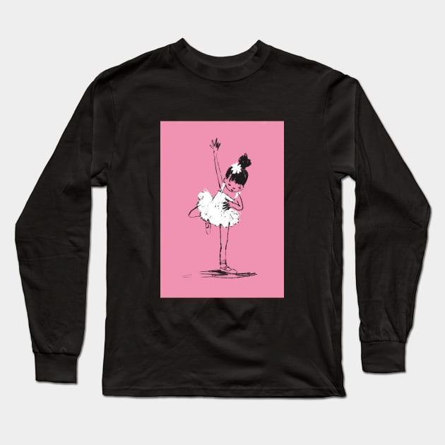 Young Ballerina in Pink Long Sleeve T-Shirt by Shelley Johannes Art